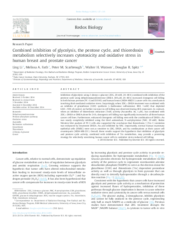 (PDF) Combined inhibition of glycolysis, the pentose cycle, and ...