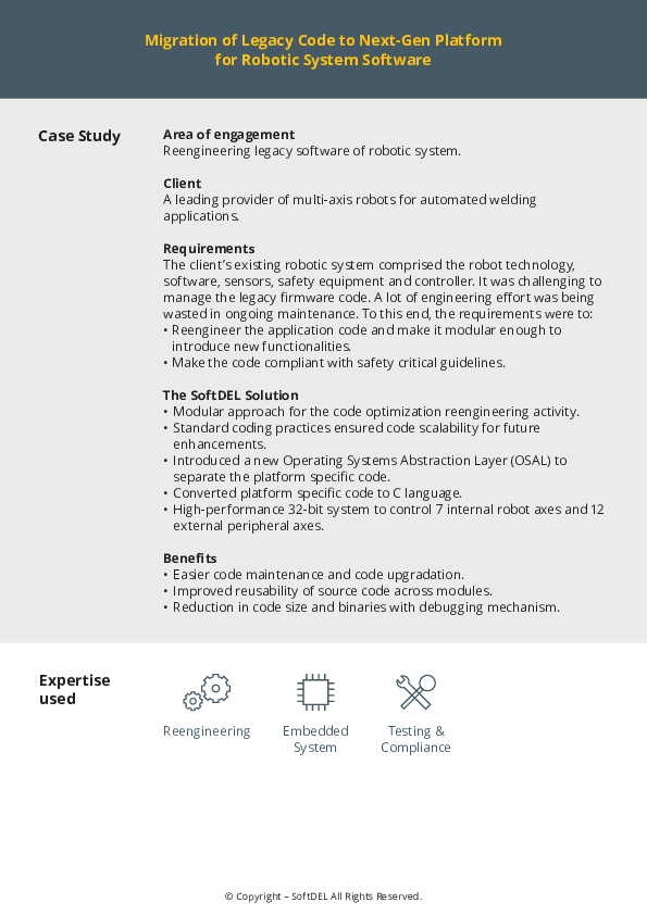 (PDF) Migration of Legacy Code to Next-Gen Platform for Robotic System ...