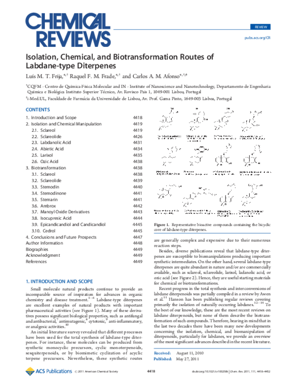 (PDF) Isolation, Chemical, and Biotransformation Routes of Labdane-type ...