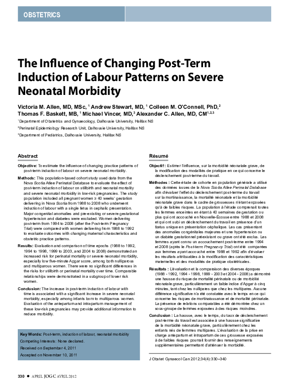 (PDF) The influence of changing post-term induction of labour patterns ...
