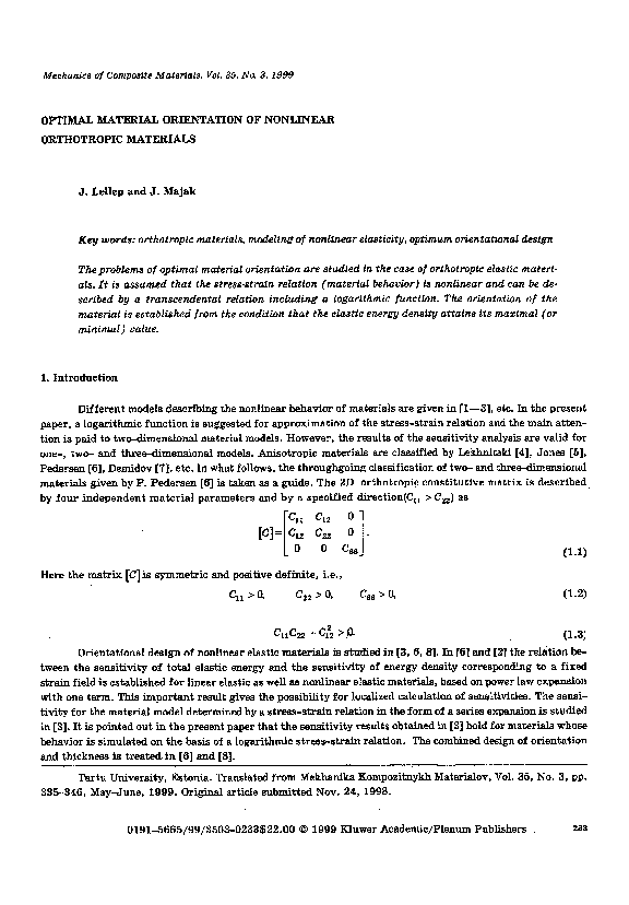 (PDF) Optimal material orientation of nonlinear orthotropic materials ...