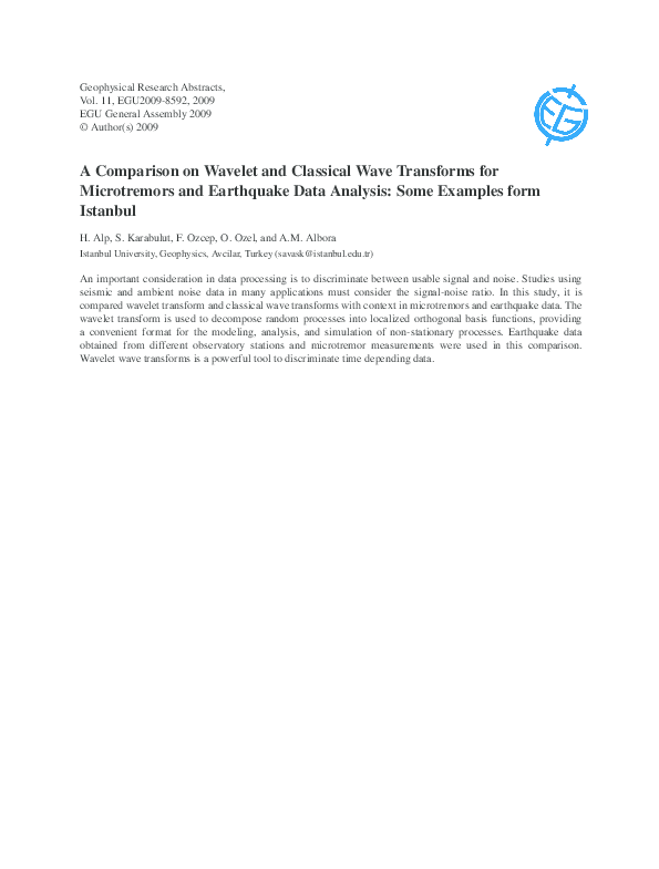 (PDF) A Comparison on Wavelet and Classical Wave Transforms for ...