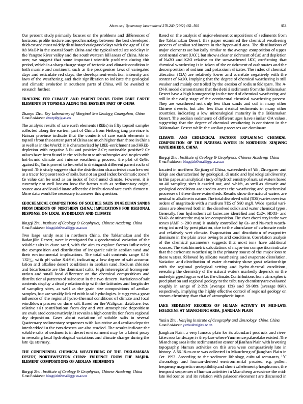(PDF) The continental chemical weathering of the Taklamakan Desert ...