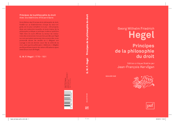 PDF) Hegel, Principes de la philosophie du droit, 3e éd. (2013)