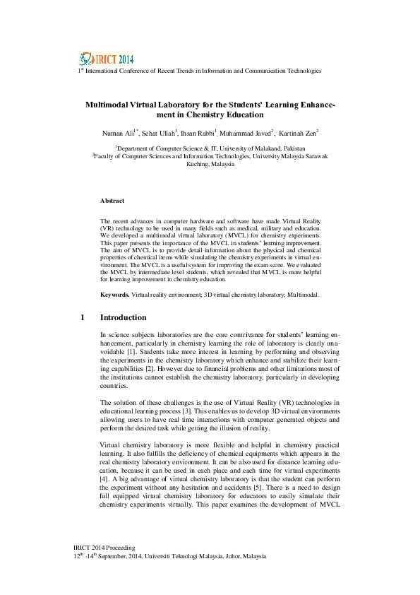 (PDF) Multimodal Virtual Laboratory for the Students’ Learning