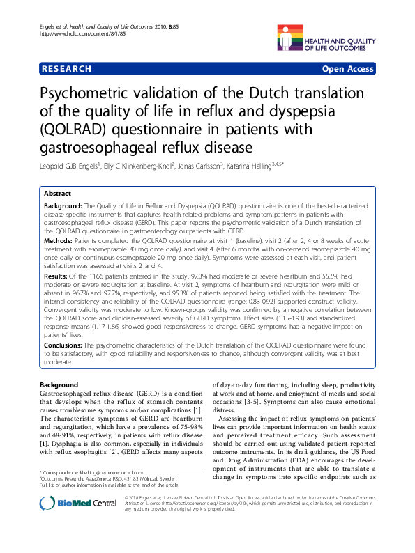 (PDF) Psychometric validation of the Dutch translation of the quality ...
