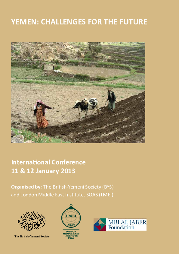 The Arab Spring and Yemeni Civil-Military Relations (Draft paper presented Jan 2013)