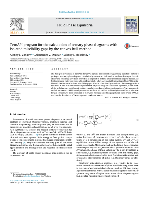 (PDF) Fluid Phase Equilibria TernAPI program for the calculation of ...