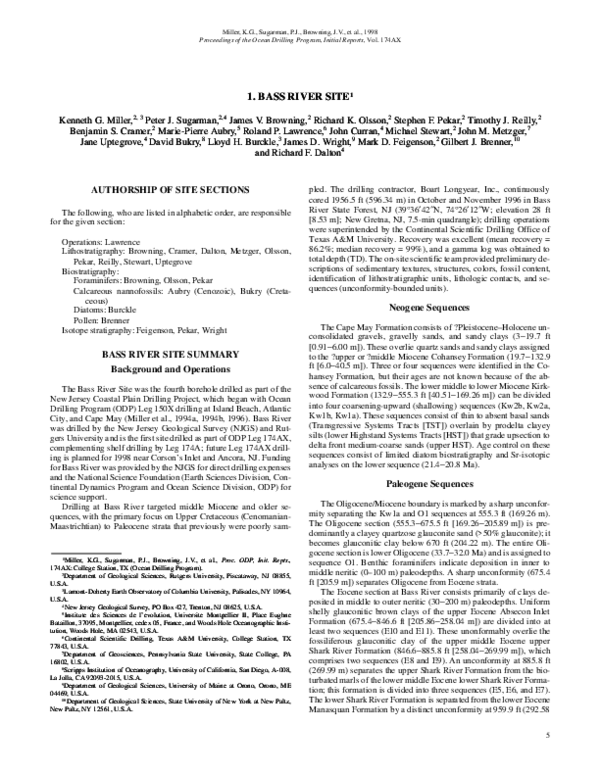 (PDF) BASS RIVER SITE SUMMARY Background and Operations James Wright