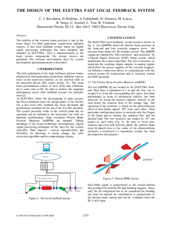 (PDF) The design of the ELETTRA fast local feedback system