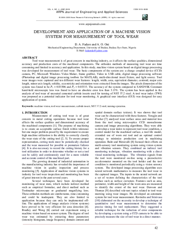 (PDF) Development and application of a machine vision System for