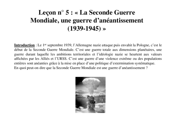 évaluation Sur La Seconde Guerre Mondiale 3ème Pdf pdfprof.com