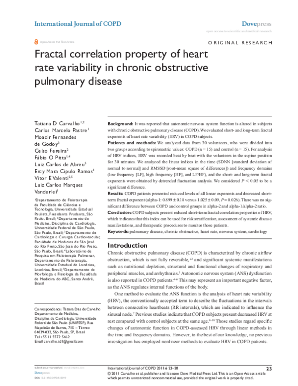 (PDF) Fractal correlation property of heart rate variability in chronic ...