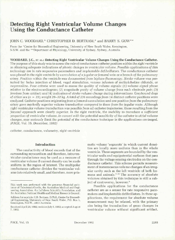 (PDF) Detecting Right Ventricular Volume Changes Using the Conductance ...