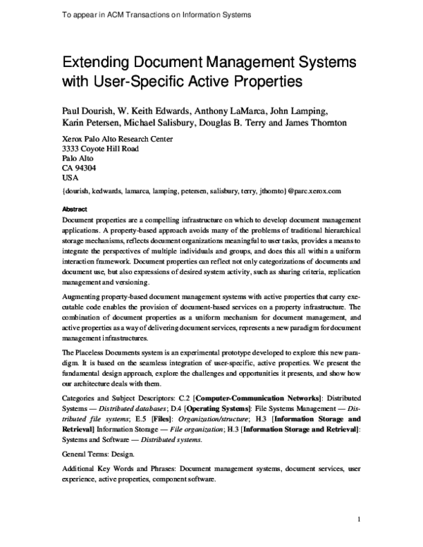 (PDF) Extending document management systems with userspecific active