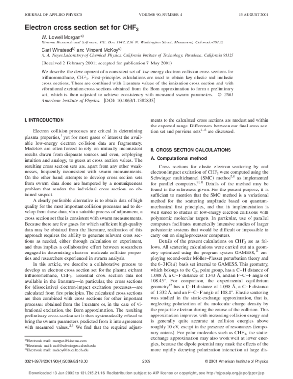 (PDF) Electron cross section set for CHF[sub 3]