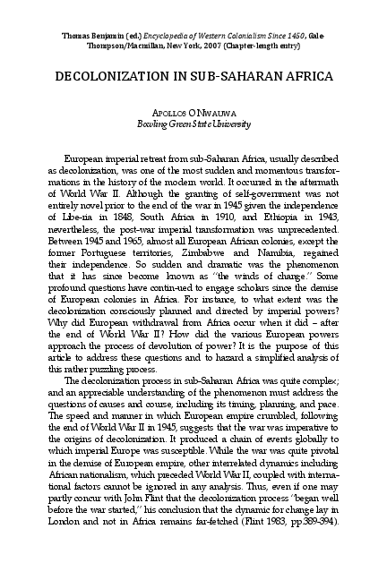 Effects of decolonization in africa image