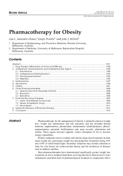 (PDF) Pharmacotherapy for Obesity