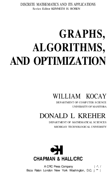 (PDF) Graphs, algorithms and optimization | William Kocay - Academia.edu