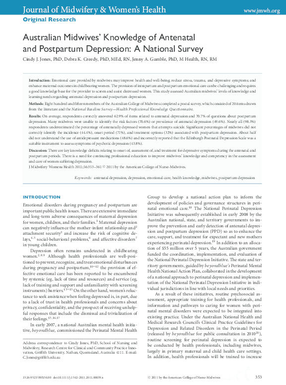 Antenatal And Postpartum Depression