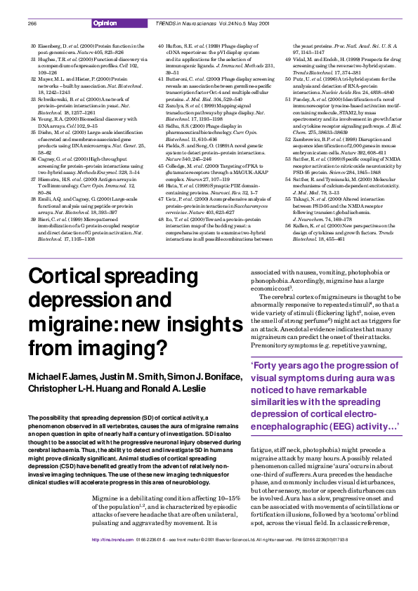 (PDF) Cortical spreading depression and migraine new insights from