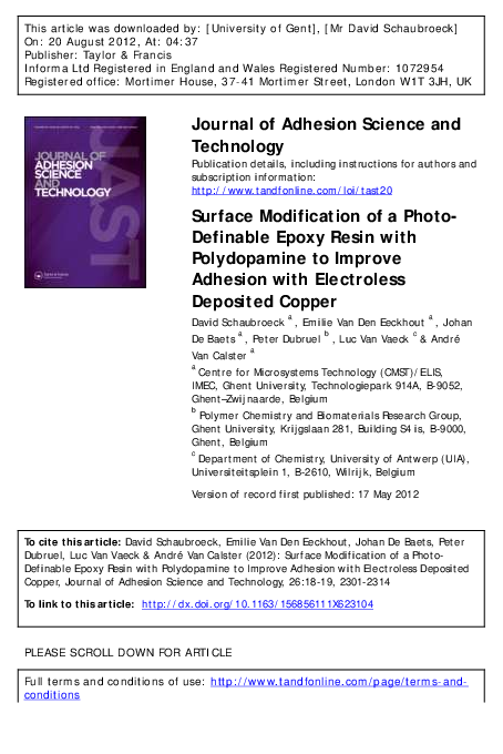 (PDF) Surface Modification of a Photo-Definable Epoxy Resin with ...