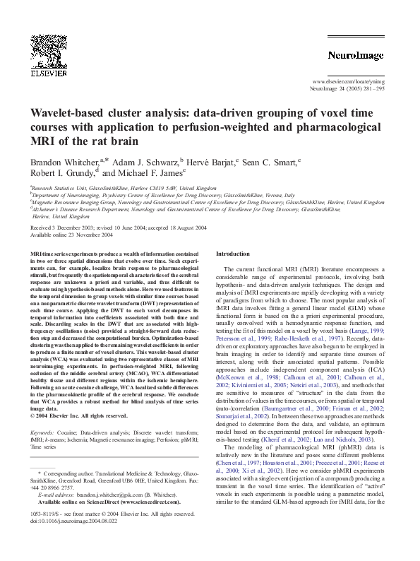 (PDF) Wavelet-based cluster analysis: data-driven grouping of voxel ...