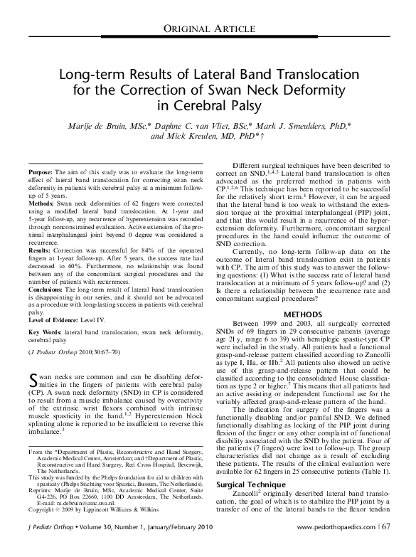 (PDF) Longterm Results of Lateral Band Translocation for the