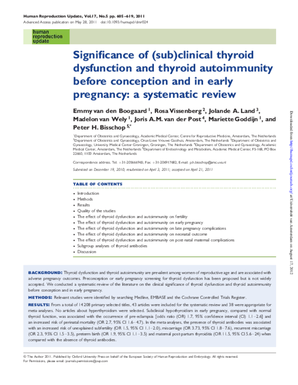 (PDF) Significance of (sub)clinical thyroid dysfunction and thyroid ...