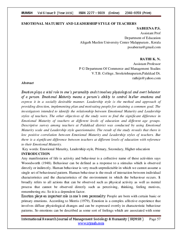 Define emotional maturity image