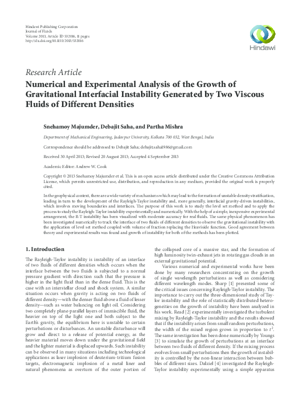 (PDF) Numerical and Experimental Analysis of the Growth of ...