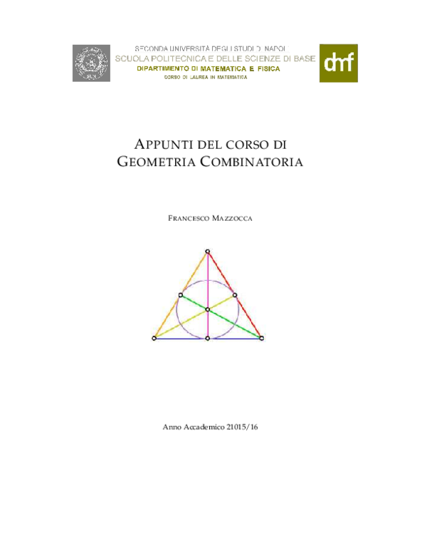 (PDF) Combinatorial Geometry (Italian Geometria combinatoria) Francesco Mazzocca Academia.edu