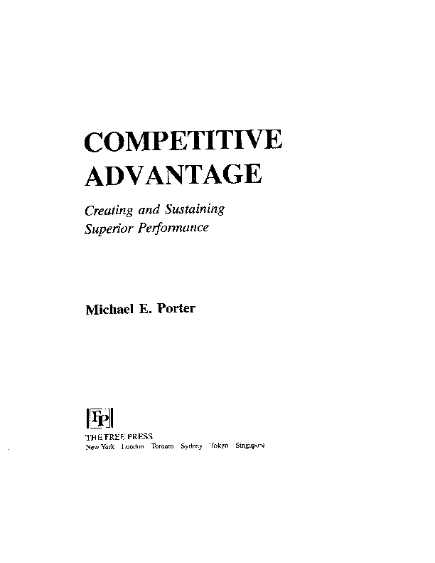 Pdf Competitive Advantage Creative And Sustaining