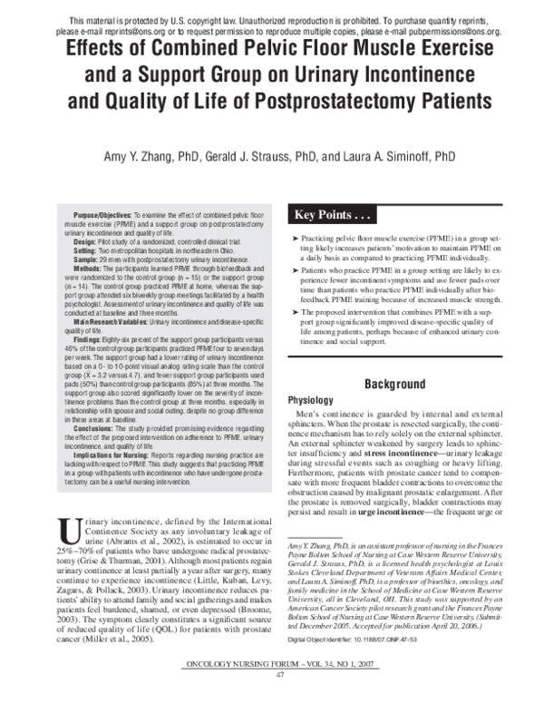 Pdf Effects Of Combined Pelvic Floor Muscle Exercise And A