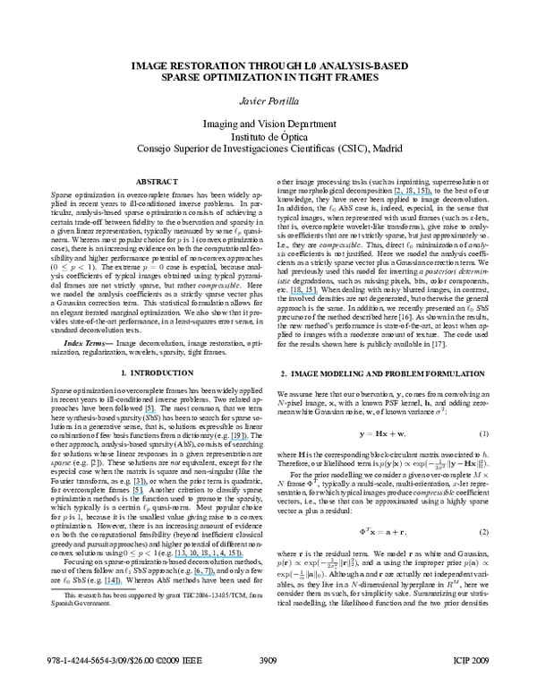 (PDF) Image restoration through L0 analysis-based sparse optimization ...