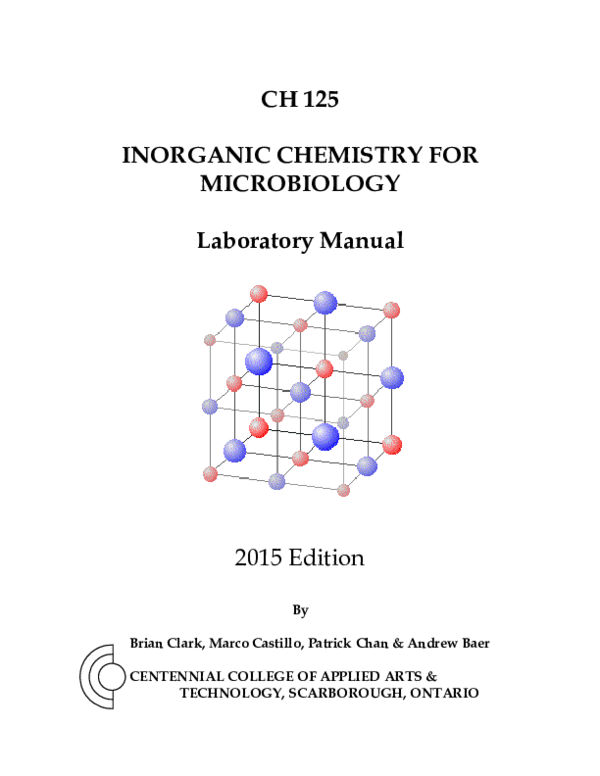 (PDF) CH 125 CHEMISTRY FOR MICROBIOLOGY Laboratory Manual
