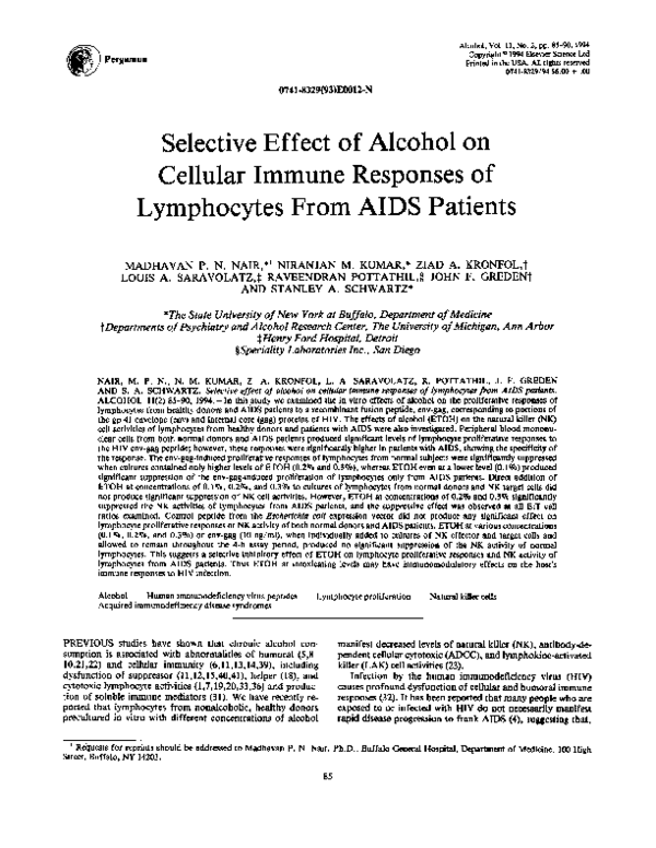 (PDF) Selective effect of alcohol on cellular immune responses of ...