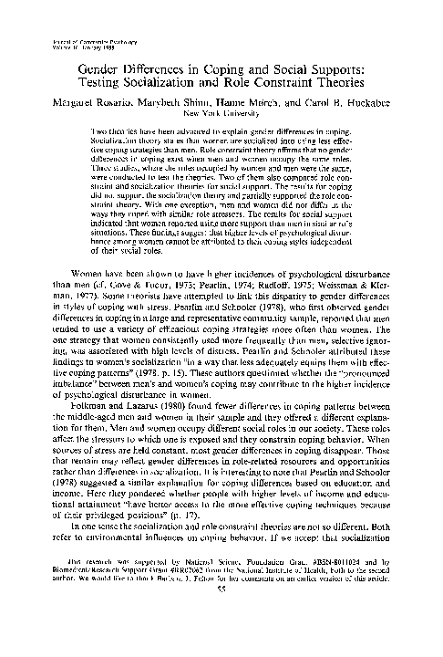 (PDF) Gender differences in coping and social supports: Testing ...