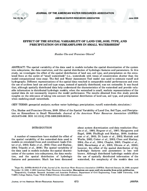 (PDF) Effect of the Spatial Variability of Land Use, Soil Type, and ...