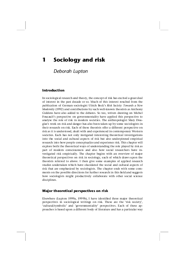 Risk society article image