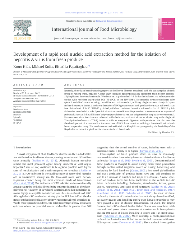 (PDF) Development of a rapid total nucleic acid extraction method for ...