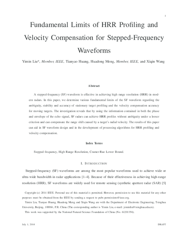 (PDF) Fundamental Limits of HRR Profiling and Velocity Compensation for ...