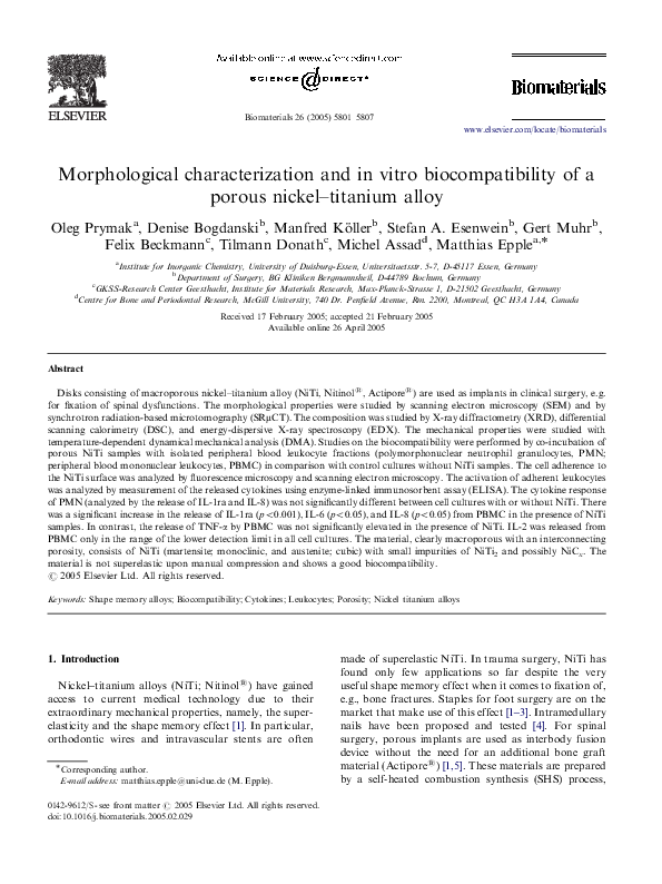 (PDF) Morphological characterization and in vitro of a