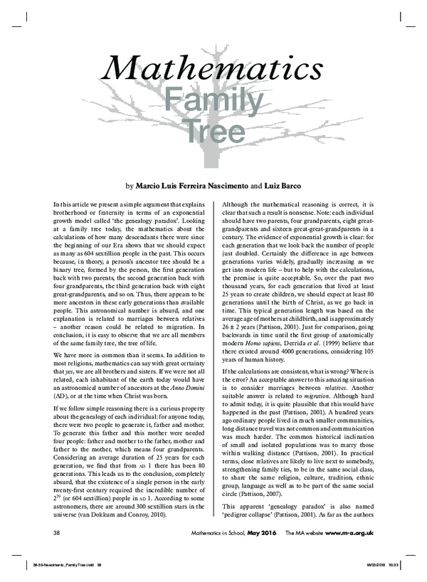 (PDF) Mathematics Family Tree