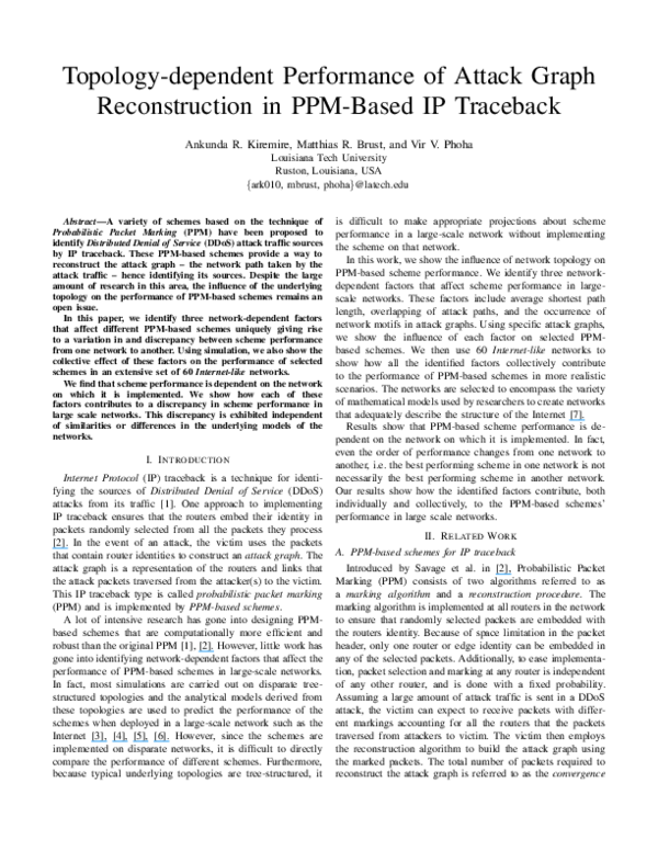 (PDF) Topology-dependent performance of attack graph reconstruction in ...