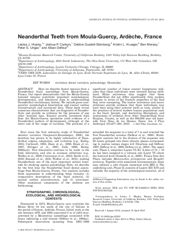 pdf hlusko et al 2013 american journal of physical anthropology