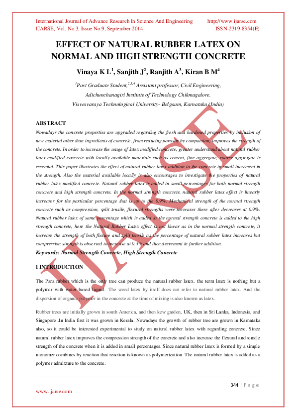 (PDF) EFFECT OF NATURAL RUBBER LATEX ON NORMAL AND HIGH STRENGTH