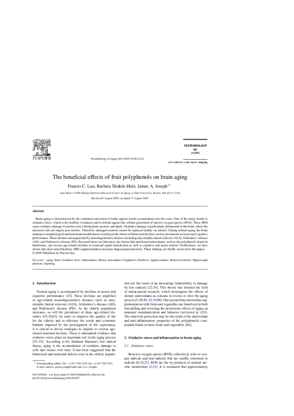 (PDF) The beneficial effects of fruit polyphenols on brain aging