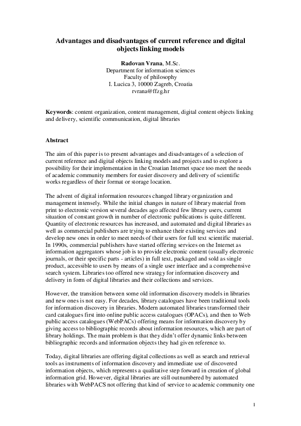 (PDF) Advantages and disadvantages of current reference and digital ...