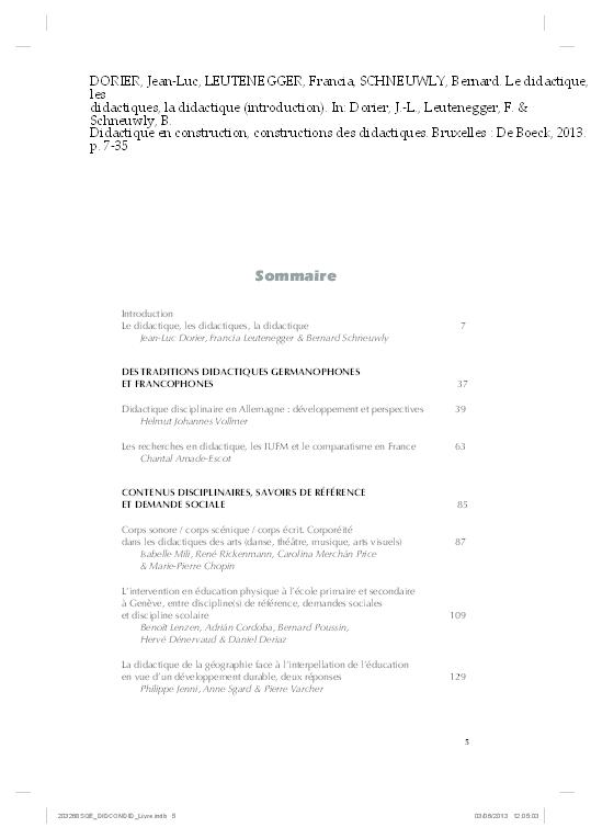 Pdf Le Didactique Les Didactiques La Didactique